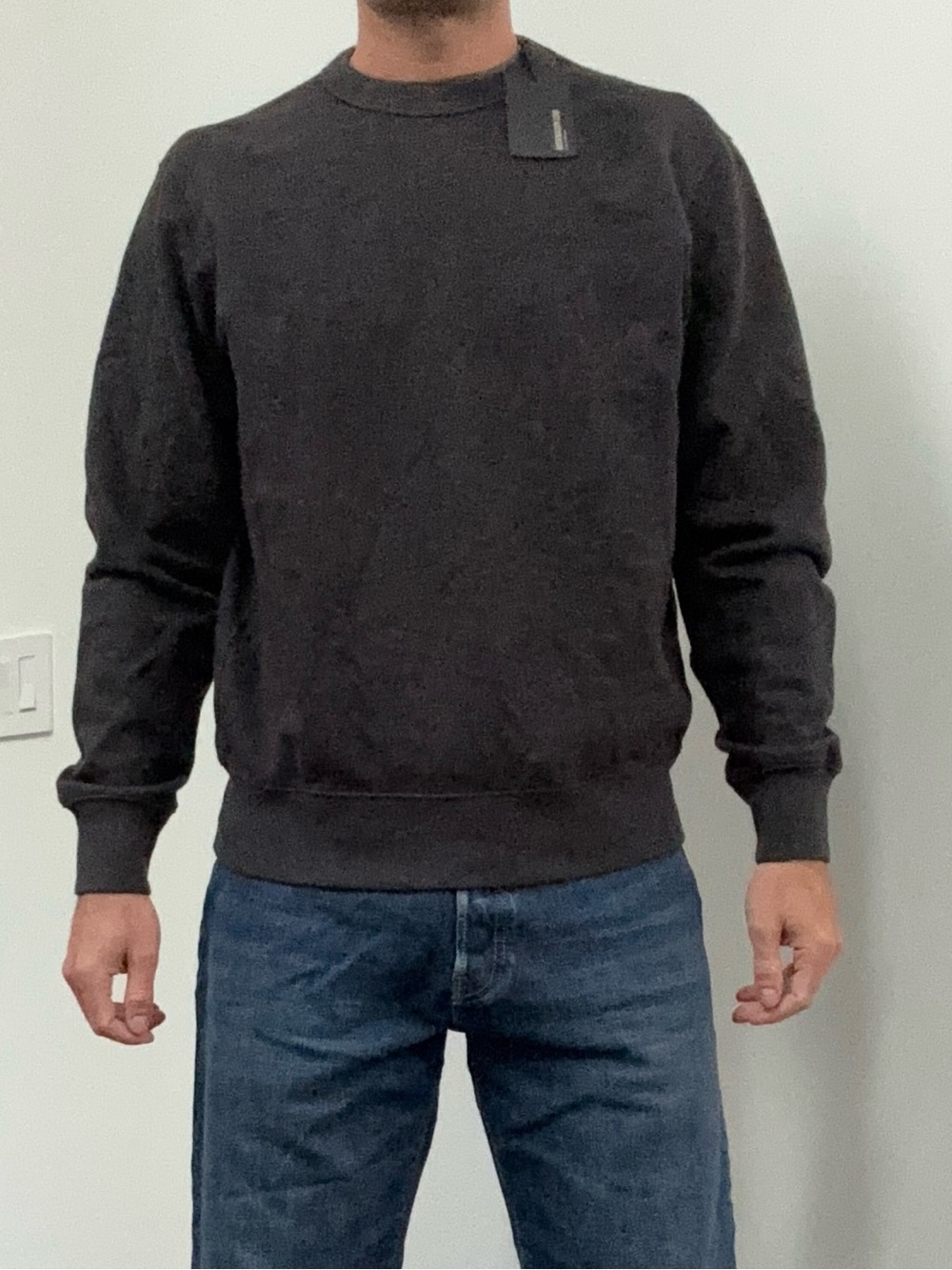 Buck Mason Men’s Jet Interloop Crew Sweatshirt Size Medium Gray New